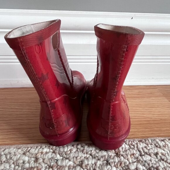 UGG uggs girls Pink Rainboots fall spring outdoor stars size 10 pull on - Picture 3 of 11